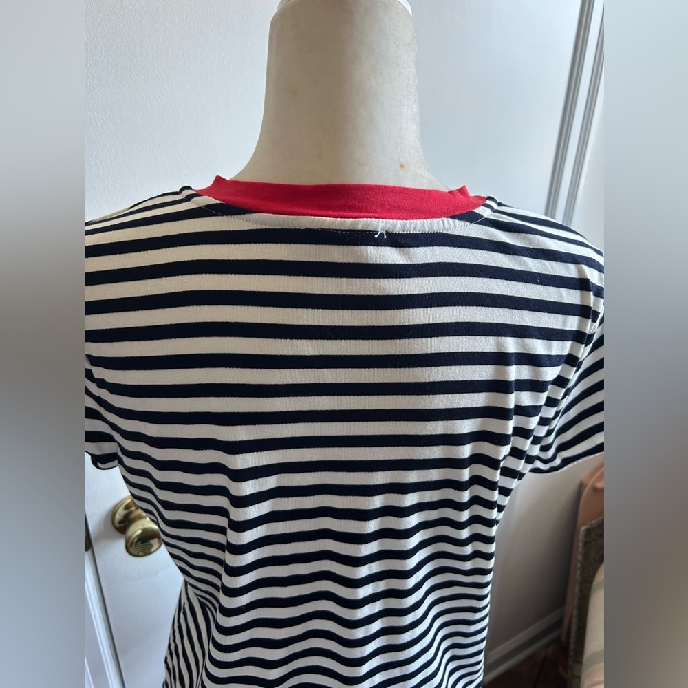 NWOT All Row Black & White Striped w/ red  tie T-shirt Sz. Lg - Picture 4 of 7